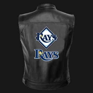 MLB Team Black Tampa Bay Rays Leather Vest