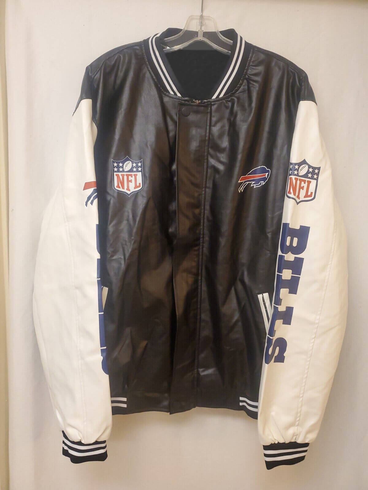 NFL Buffalo Bills Black And White Leather Jacket (1) NFL Buffalo Bills Black And White Leather Jacket