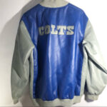 NFL Indianapolis Colts Blue And Gray Leather Jacket