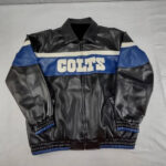 NFL Indianapolis Colts Tricolor Leather Jacket