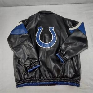 NFL Indianapolis Colts Tricolor Leather Jacket