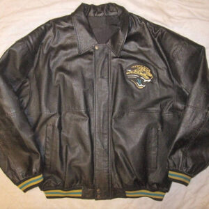 NFL Jacksonville Jaguars Football Black Leather Jacket
