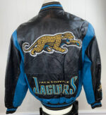 NFL Jacksonville Jaguars Football Leather Varsity Jacket