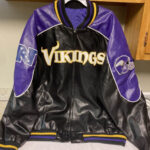 NFL Minnesota Vikings Black And Purple Leather Jacket