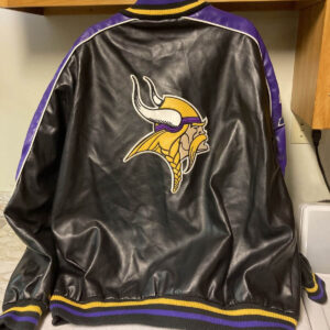 NFL Minnesota Vikings Black And Purple Leather Jacket