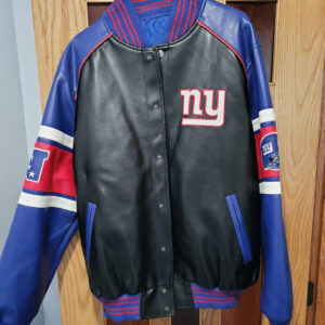 NFL NY Giants Multicolor Leather Jacket