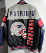 NFL New England Patriots Football Leather Jacket