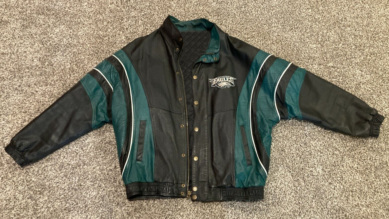 Vintage Philadelphia Eagles NFL Leather Bomber Jacket|Skinler