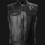 NFL Team Atlanta Falcons Black Leather Vest