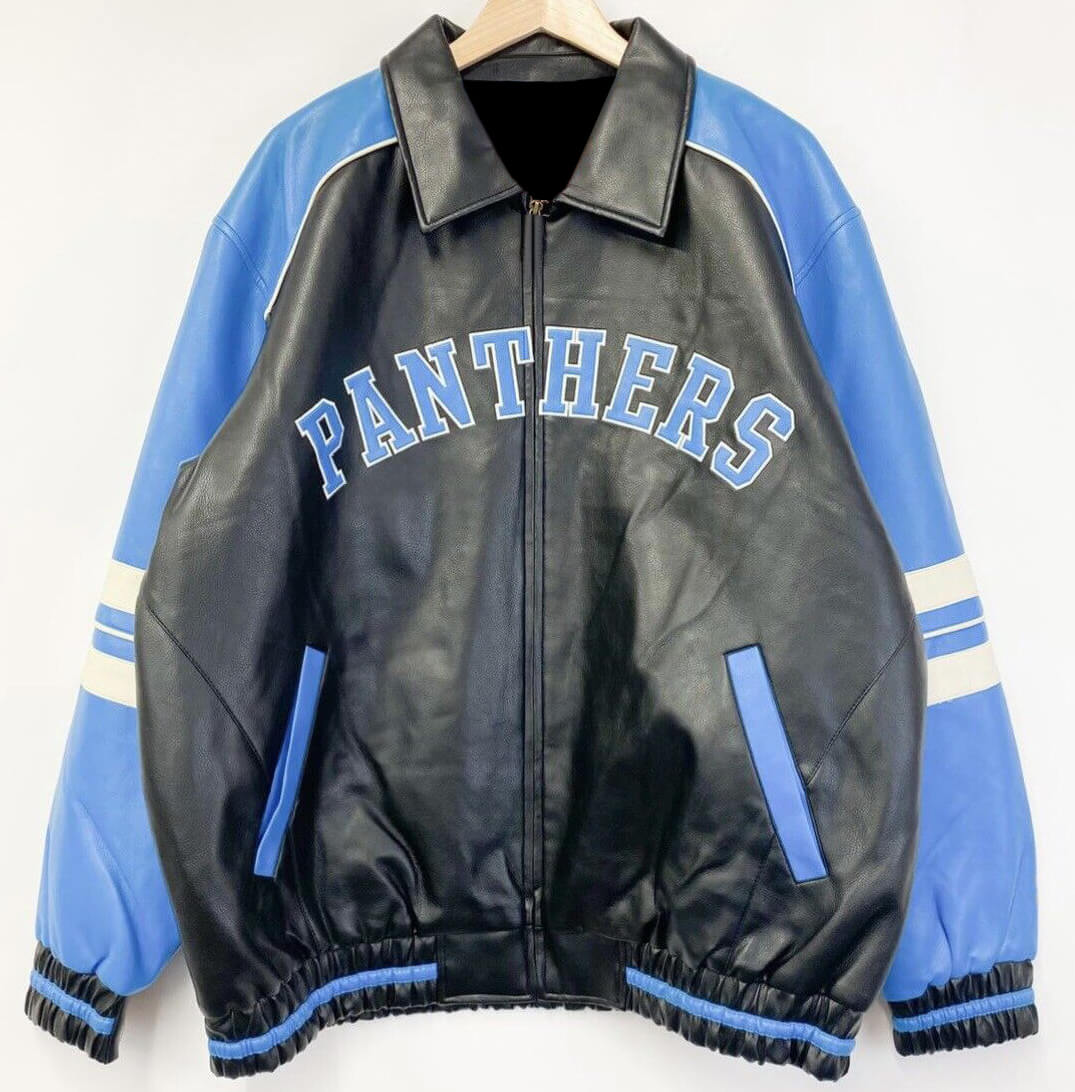 NFL Team Carolina Panthers Leather Jacket (1) NFL Team Carolina Panthers Leather Jacket