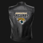 NFL Team Jacksonville Jaguars Black Leather Vest