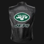 NFL Team New York Jets Black Leather Vest