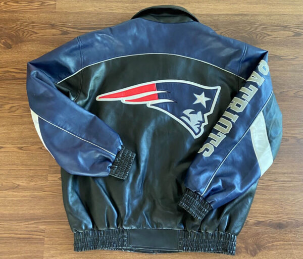 New England Patriots Full Zip Leather Jacket