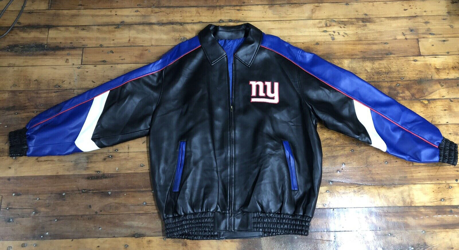 New York Giants Vintage Leather Jacket (1) New York Giants Vintage Leather Jacket