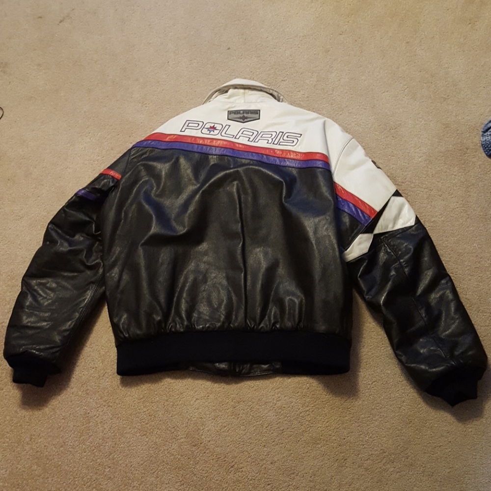 Leather on sale snowmobile jacket