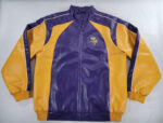 Purple Yellow Minnesota Vikings Football Leather Jacket