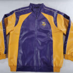 Purple Yellow Minnesota Vikings Football Leather Jacket