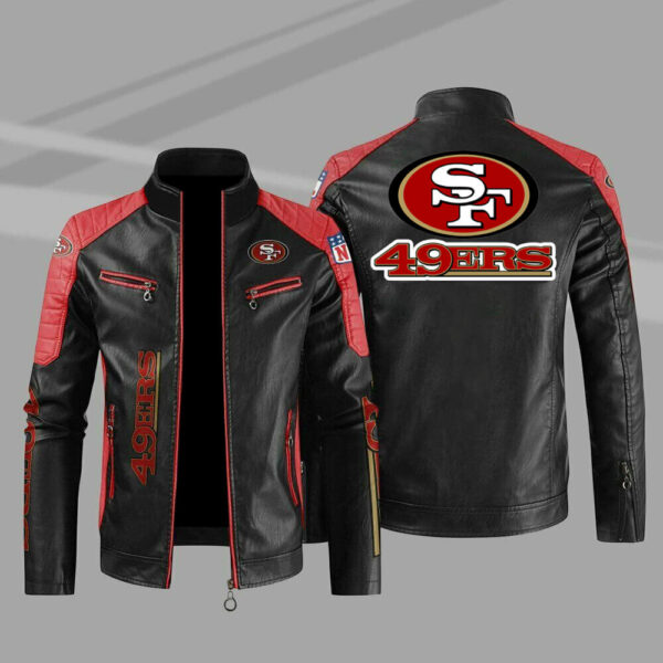 Red Color San Francisco 49ers Block Leather Jacket Red Color San Francisco 49ers Block Leather Jacket