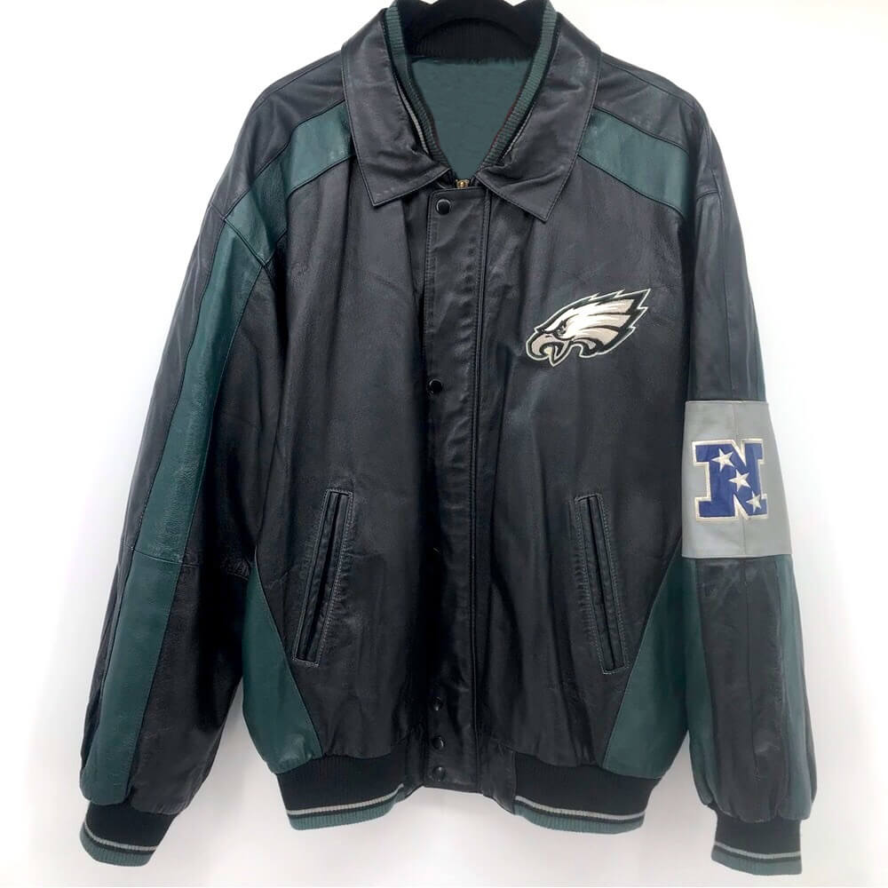 Vintage Football Team Philadelphia Eagles Leather Jacket - Maker