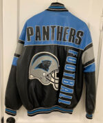 Vintage NFL Carolina Panthers Football Leather Jacket