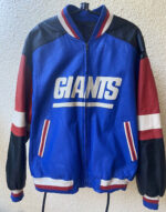 Vintage NFL NY Giants Football Leather Jacket