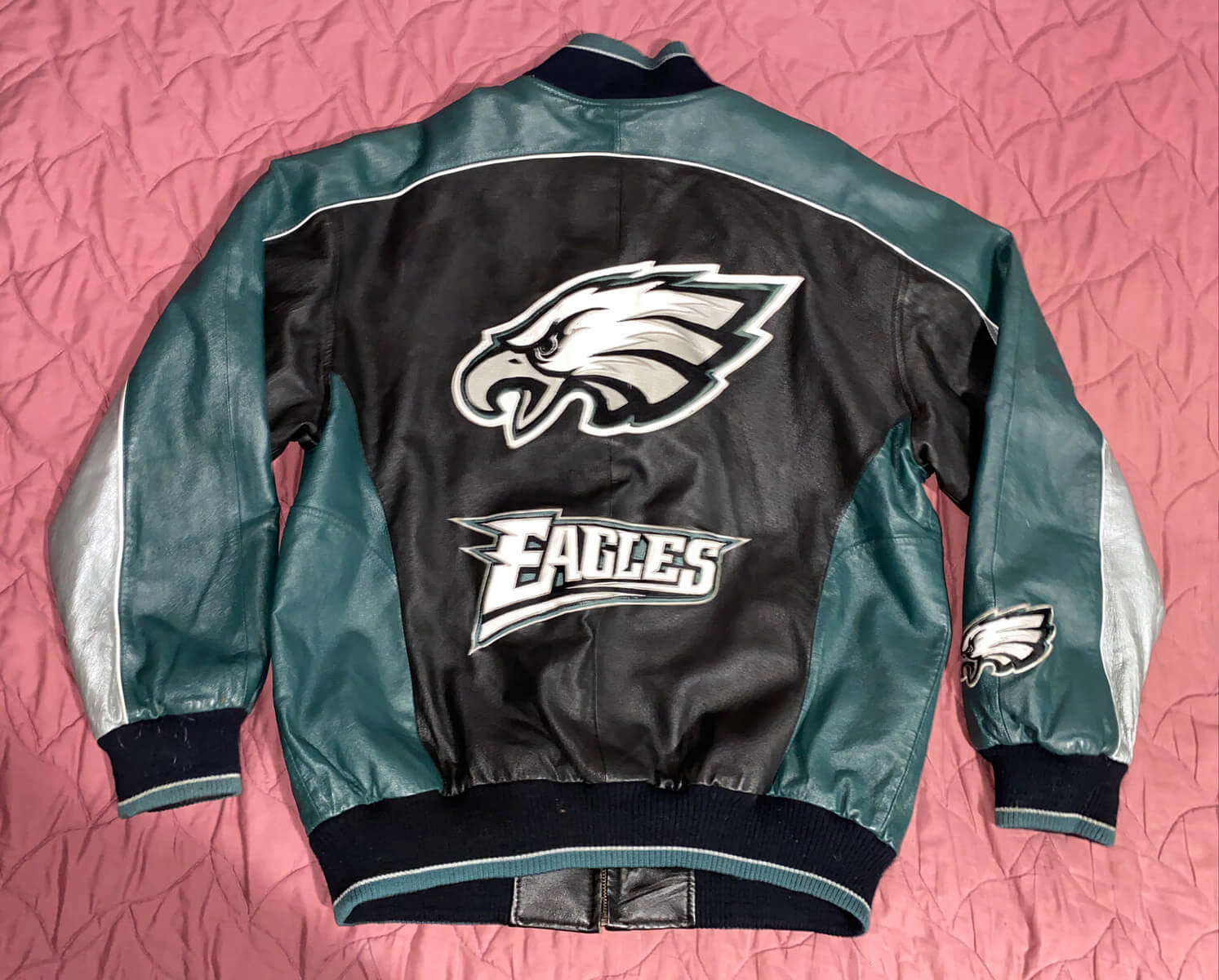 Vintage Philadelphia Eagles Carl Banks Leather Jacket - Maker of