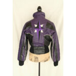 Vintage Purple Polaris Snowmobile Leather Jacket