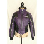 Vintage Purple Polaris Snowmobile Leather Jacket