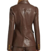 Amelia Vegan Brown Leather Jacket