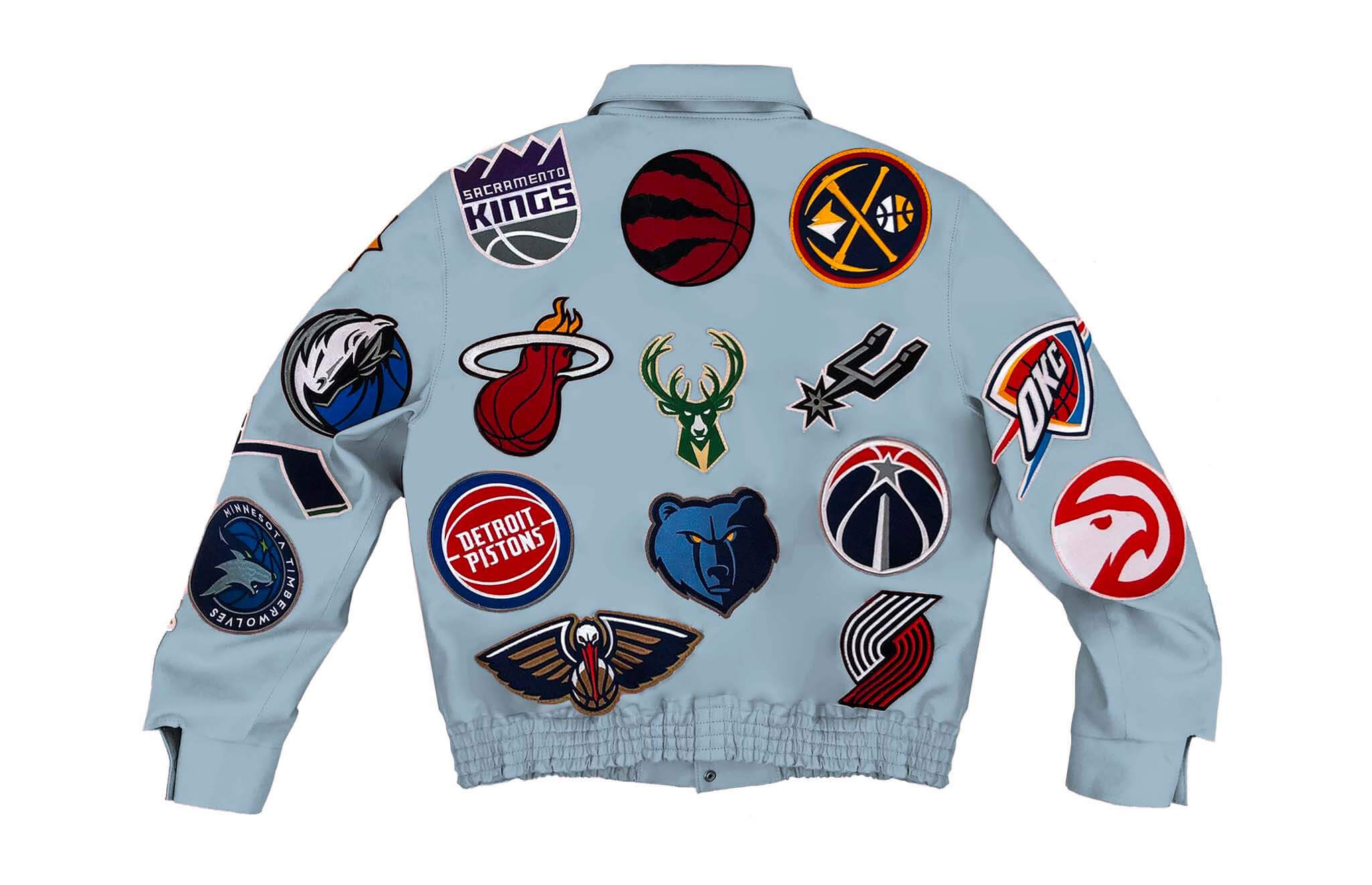 JEFF HAMILTON NBA Collage Faux Leather Jacket