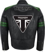 Black Green Triumph Motorcycle Racing Leather Jacket