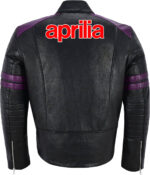 Black Purple Aprilia Motorcycle Racing Leather Jacket