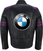 Black Purple BMW Motorcycle Racing Leather Jacket