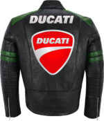 Ducati Black And Green Motorcycle Racing Leather Jacket