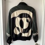 Hip Hop Black White Vintage Bomber Leather Jacket
