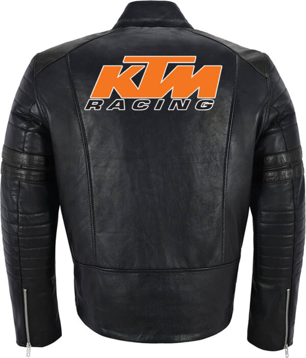KTM Motorcycle Racing Leather Black Jacket