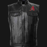 MLB Team Arizona Diamondbacks Black Leather Vest