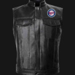 MLB Team Minnesota Twins Black Leather Vest