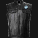 MLB Team Seattle Mariners Black Leather Vest