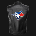 MLB Team Toronto Blue Jays Black Leather Vest