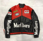 Malboro Motorcycle Black And Red Leather Jacket