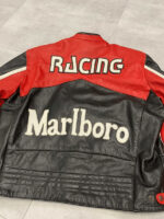 Malboro Motorcycle Black And Red Leather Jacket