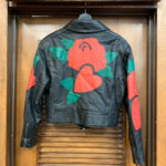 Michael Hoban Black Rose Heart Biker Leather Jacket