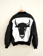 Michael Hoban Black White Bull Leather Jacket