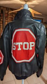 Michael Hoban Stop Sign Red Baseball Leather Jacket