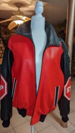 Michael Hoban Stop Sign Red Baseball Leather Jacket