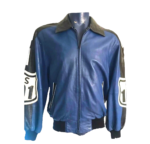 Michael Hoban US 101 Blue Black Leather Jacket