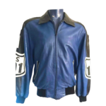 Michael Hoban US 101 Blue Black Leather Jacket