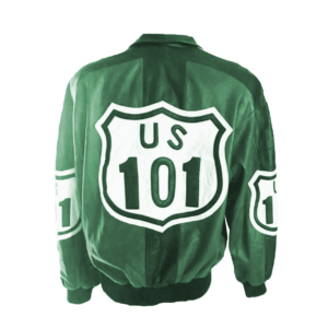 Michael Hoban US 101 Green White Leather Jacket