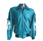 Michael Hoban US 101 Light Blue White Leather Jacket